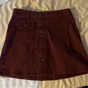 Altar'd State Brown Mini Cargo Skirt